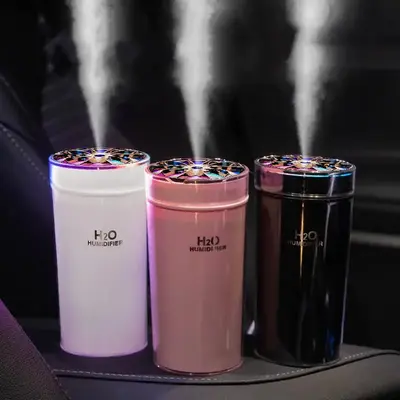 300ML Portable Air Humidifier, USB Powered Air Mini Humidifiers with Color LED Night Light, Aroma Diffuser for Home Car Offi...