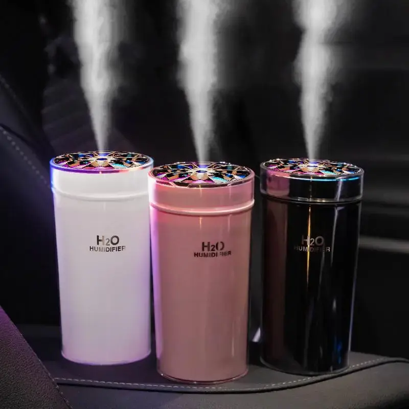 300ML Portable Air Humidifier, USB Powered Air Mini Humidifiers with Color LED Night Light, Aroma Diffuser for Home Car Offi...