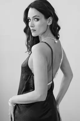 Contrast Chain Slip Dress
