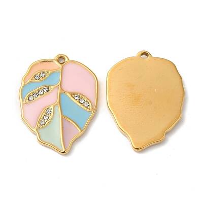 Real 18K Gold Plated 304 Stainless Steel Rhinestone Pendants