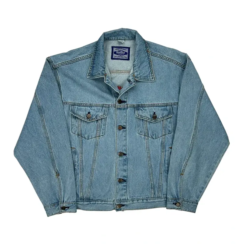 Chicago Hard Rock Cafe Spellout Denim Jacket - Large Light Wash Cotton