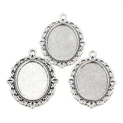 Tibetan Style Alloy Pendant Cabochon Settings