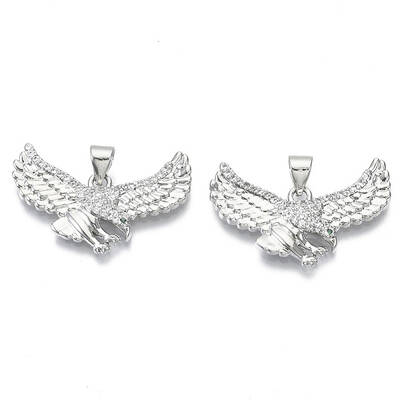 Brass Micro Pave Cubic Zirconia Pendants