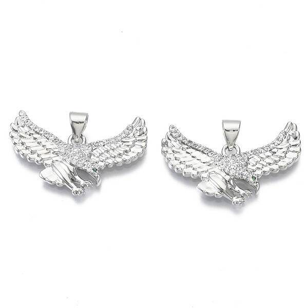 Brass Micro Pave Cubic Zirconia Pendants