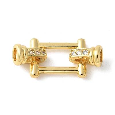 Brass Pave Clear Cubic Zirconia Fold Over Clasps