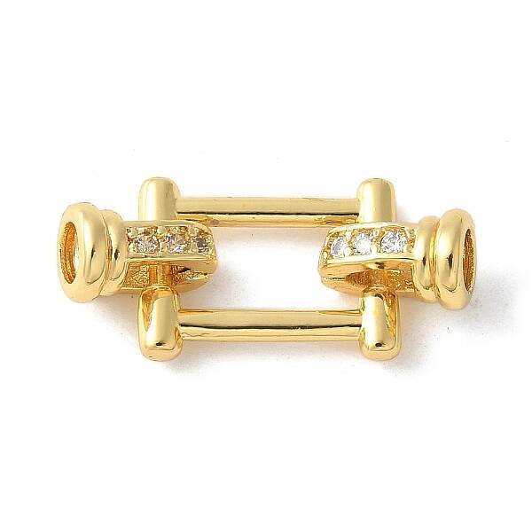 Brass Pave Clear Cubic Zirconia Fold Over Clasps