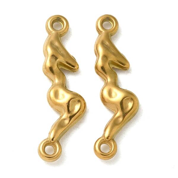 Ion Plating(IP) 304 Stainless Steel Textured Irregular Stick Connector Charms