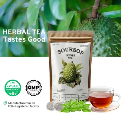 VINATURA Soursop Leaves Tea bags - All natural, Dye-free bag - Herbal Tea for Health - 30 tea bags - Make Sugar-Free, Natural...