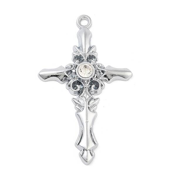 Cross Alloy Rhinestone Pendants