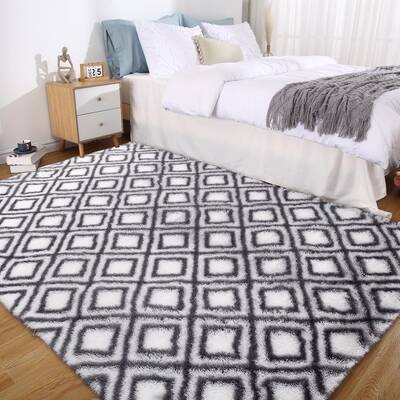 Garvee Area Rug 6x9 Rug Shag Rugs for Living Room Shaggy Rug Kids Rug Plush Rug Geometic Carpet Bedroom Rug Fluffy Rug Bedsid...