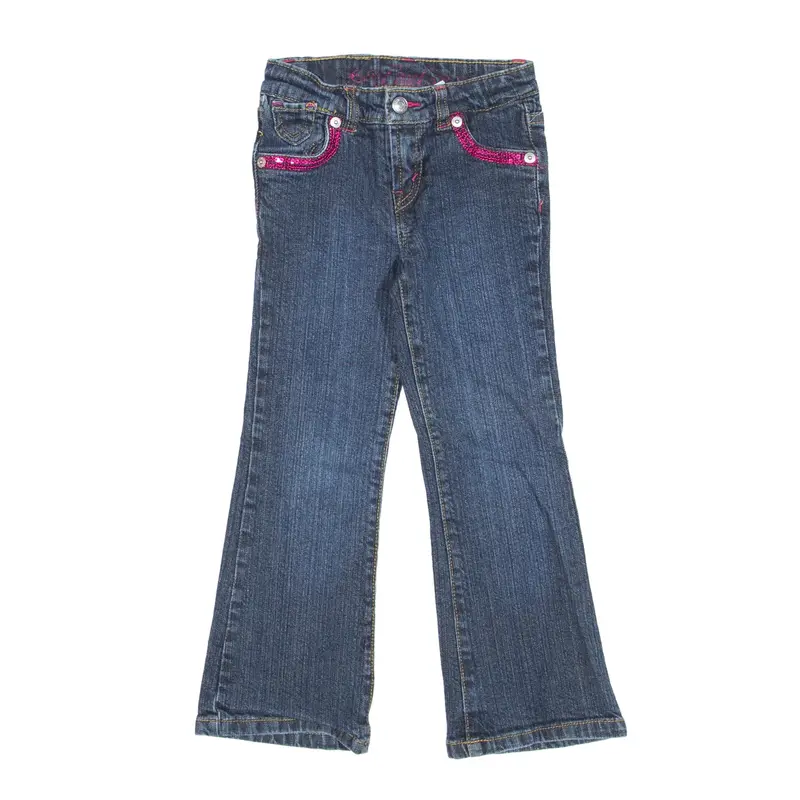 LEVI'S Sequined Jeans Blue Denim Slim Bootcut Girls W19 L18