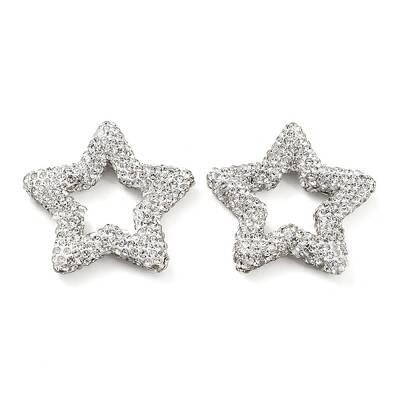 Star Shape Polymer Clay Rhinestone Beads