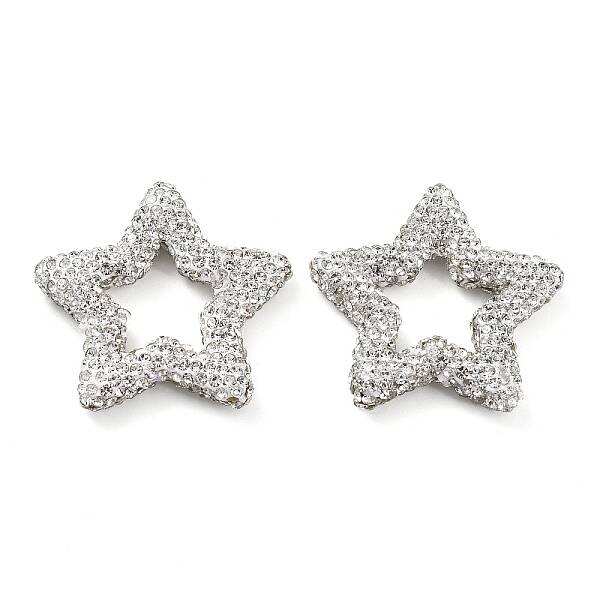 Star Shape Polymer Clay Rhinestone Beads