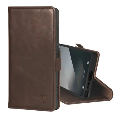 Samsung Galaxy S25 Ultra Leather Wallet Case (with Stand Function) - Dark Brown