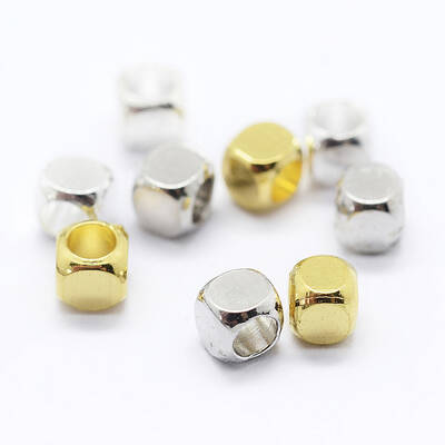 Cube Brass Spacer Beads