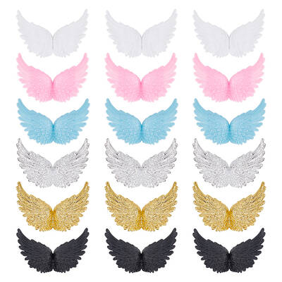 36Pcs 6 Colors Plastic Angel Wings Ornament