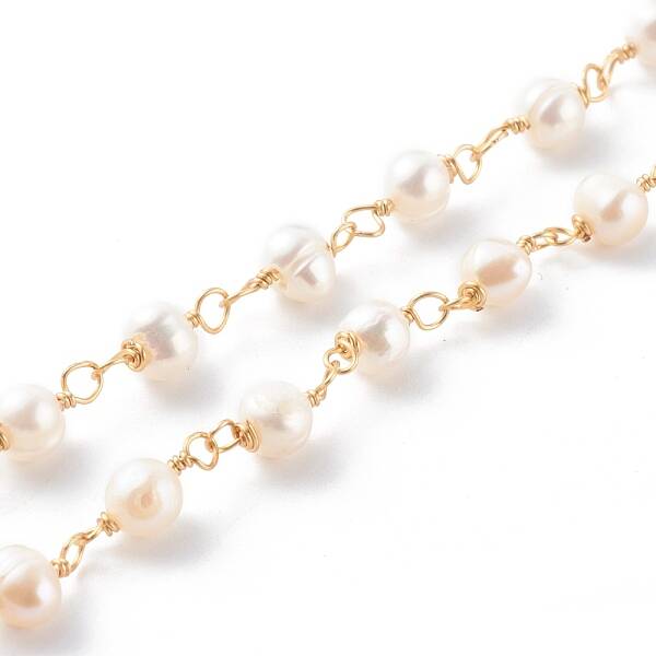 Handmade cultured Freshwater Pearl Beaded Chains