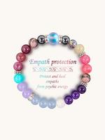 Empath Protection Bracelet, Energy Healing Bracelet, Stackable Crystal Bracelet, Elastic Cord Bracelet, Daily Spiritual Jewel...