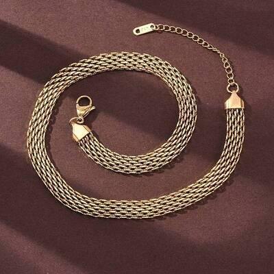 8MM 304 Stainless Steel Mesh Chain Necklaces