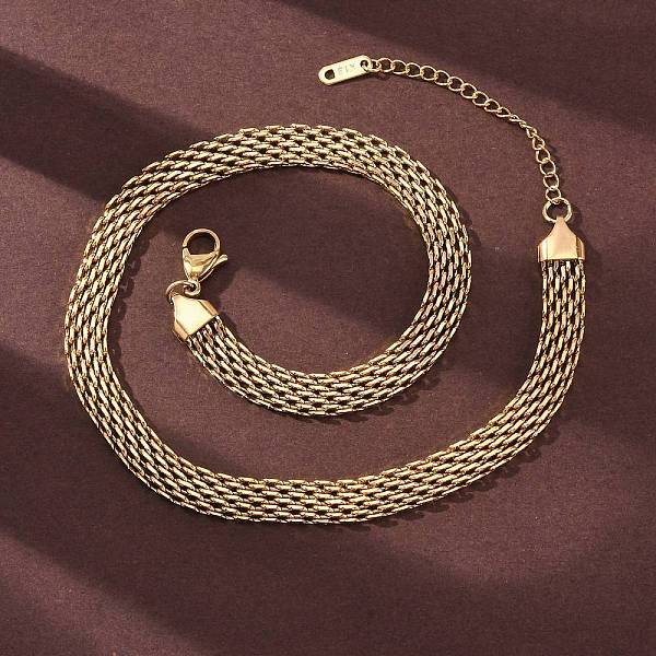 8MM 304 Stainless Steel Mesh Chain Necklaces