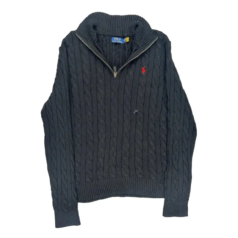 Polo By Ralph Lauren 1/4 Zip - XL Black Cotton
