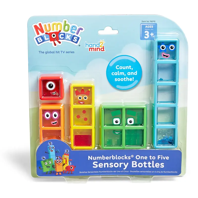 hand2mind Numberblocks One to Five Sensory Bottles, Numbers for Toddlers, Counting Toys, Calming Sensory Toys, Calm Down Corn...