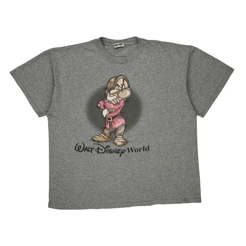 Disney Graphic T-Shirt - XL Grey Cotton
