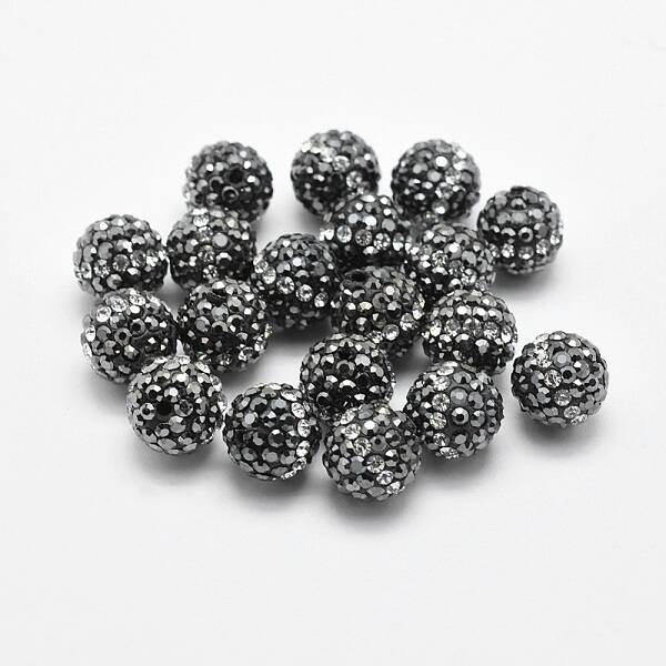 Handmade Polymer Clay Rhinestone Beads