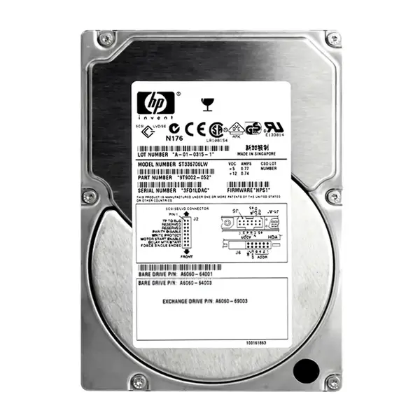 A6060-64001 HP 36.4GB Ultra-160 SCSI 10000 3.5-inch Hard Drive