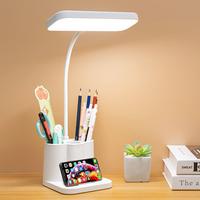 Dimmable LED Desk Light Touch Sensor Table Bedside Reading Lamp USB Rechargeable