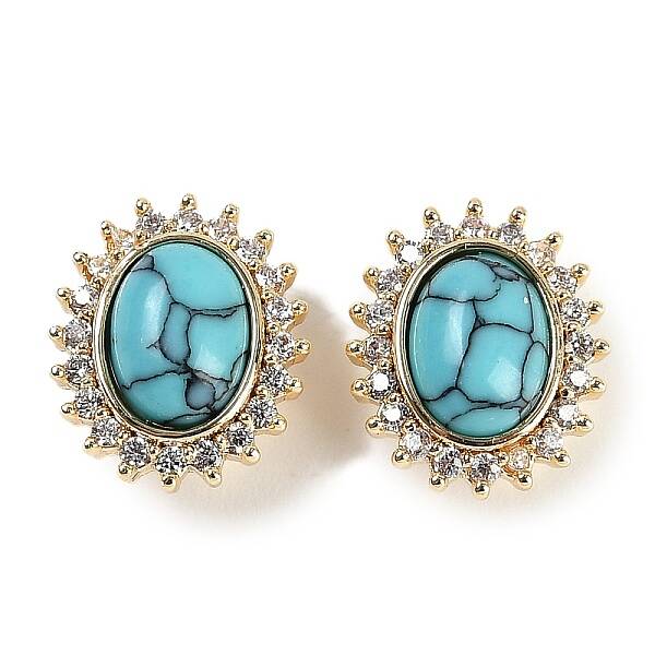 Synthetic Turquoise Sew on Rhinestone