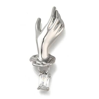 Brass Micro Pave Cubic Zirconia Pendants