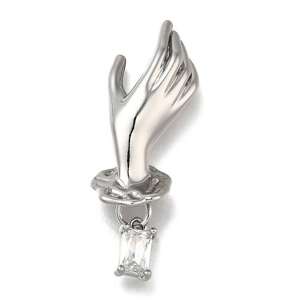 Brass Micro Pave Cubic Zirconia Pendants