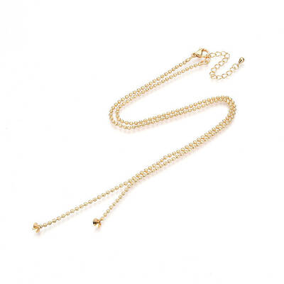 2MM Brass Textured Ball Chain Necklace Making