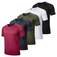 Men's Short Sleeve Shirts Summer Plain Breathable Crew Neck Reflective Design Sports Tee Top Casual Quick Drying Back To Scho...
