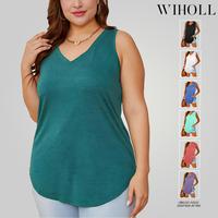 WIHOLL Womens Tank Tops V Neck Basic Solid Color Casual Flowy Summer Sleeveless #Springtok