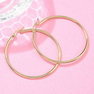 Ion Plating(IP) 304 Stainless Steel Hoop Earrings