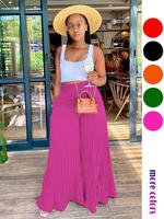 Christmas Deals Women's Solid High Waist Wide Leg Pants, Back To School Outfits, Casual Comfy Pleated Trousers for Daily Wear...