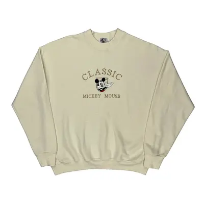 Made In Usa Mickey Mouse Mickey & Co. Graphic Sweatshirt - XL Cream Cotton