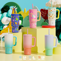 【MEOKY Cup】24oz small capacity travel cup with handle and reusable stainless steel straw, insulated stainless steel car c...