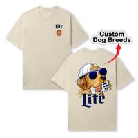 Miller Lite Hunting Golden Retriever Dog 2 Sided T-shirt, Miller Lite T-Shirt Full Color For Men and Women, Unisex Outdoors F...
