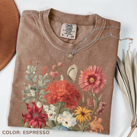 Comfort Colors Boho Wildflowers Cottagecore T-Shirt, Gift For Her, Whimsigoth Tshirt, Plant Shirts, Floral Shirt, Gift For Wo...