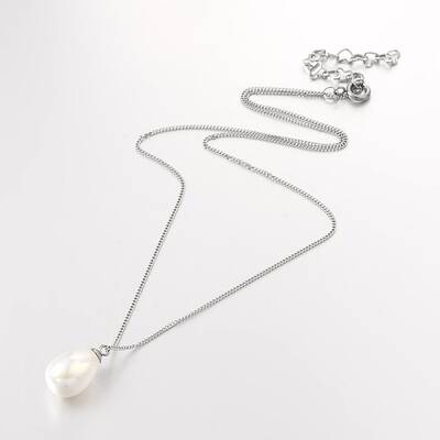 304 Stainless Steel Shell Pearl Beaded Pendant Necklaces