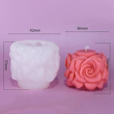 Valentine's Day 3D Rose Flower Pillar DIY Silicone Candle Molds