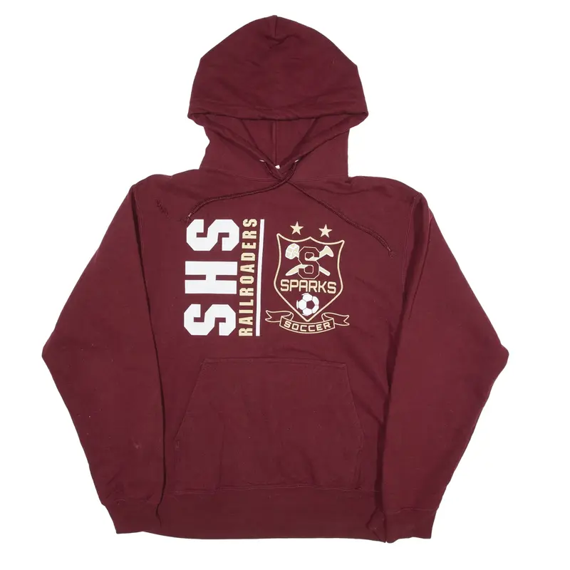 PORT & COMPANY SHS Railroaders Soccer USA Hoodie Red Pullover Mens M