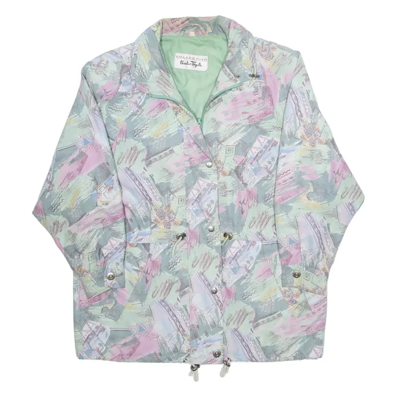 CHARLES VOGELE Mens Jacket Green Crazy Pattern L