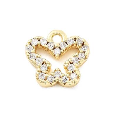 Brass Micro Pave Cubic Zirconia Charms