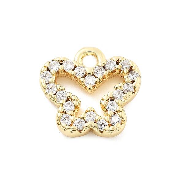 Brass Micro Pave Cubic Zirconia Charms