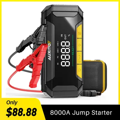 AUXITO Jump Starter 8000A Peak Jump Box(All Gas,up to 10.0L Diesel Engine) 12V Car Portable Battery Jump Starter ,Auto Batter...