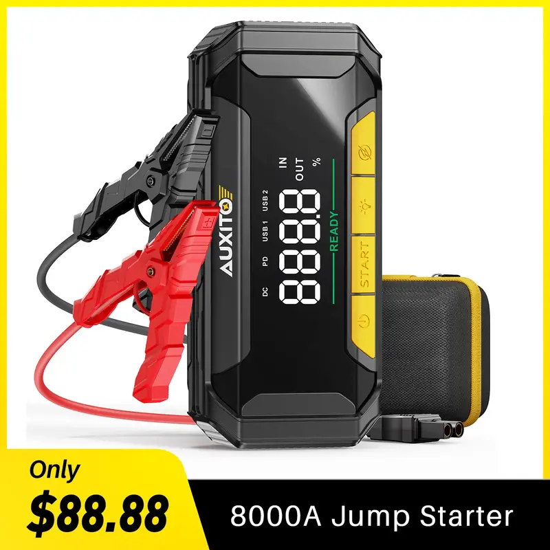 AUXITO Jump Starter 8000A Peak Jump Box(All Gas,up to 10.0L Diesel Engine) 12V Car Portable Battery Jump Starter ,Auto Batter...